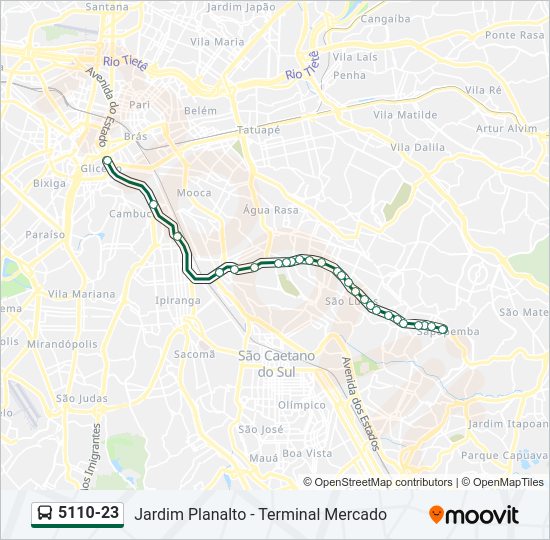 Mapa de 5110-23 de autobús