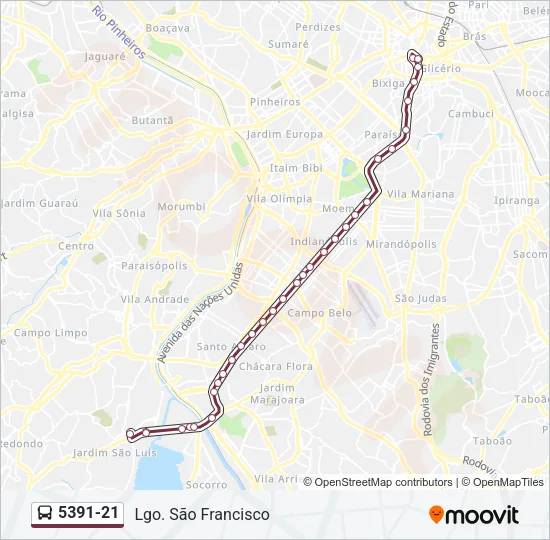 5391-21 Bus Line Map