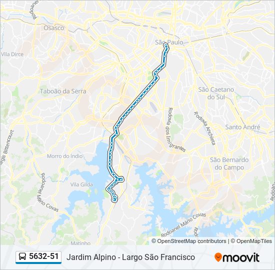 Mapa de 5632-51 de autobús