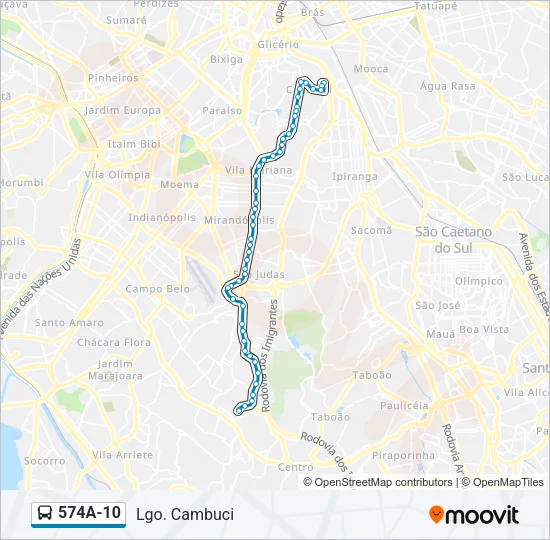 574A-10 Bus Line Map