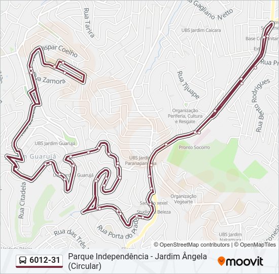 Mapa de 6012-31 de autobús