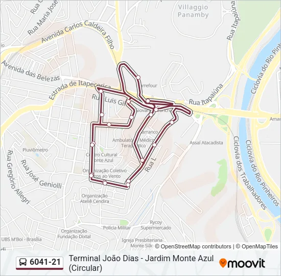 6041-21 Bus Line Map