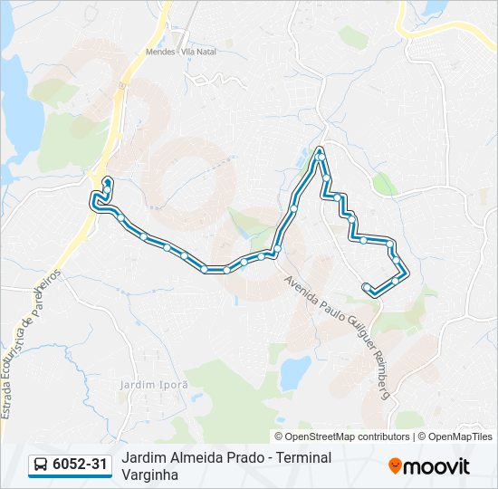 Mapa de 6052-31 de autobús