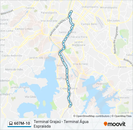 607M-10 Bus Line Map