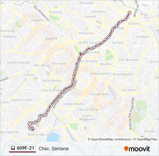 609F-21 Bus Line Map