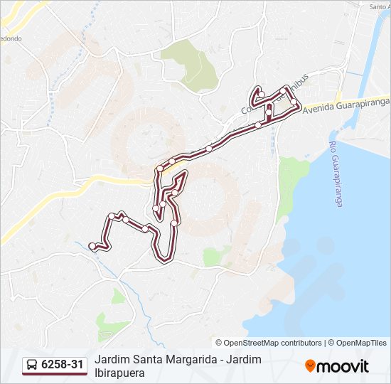 Mapa de 6258-31 de autobús