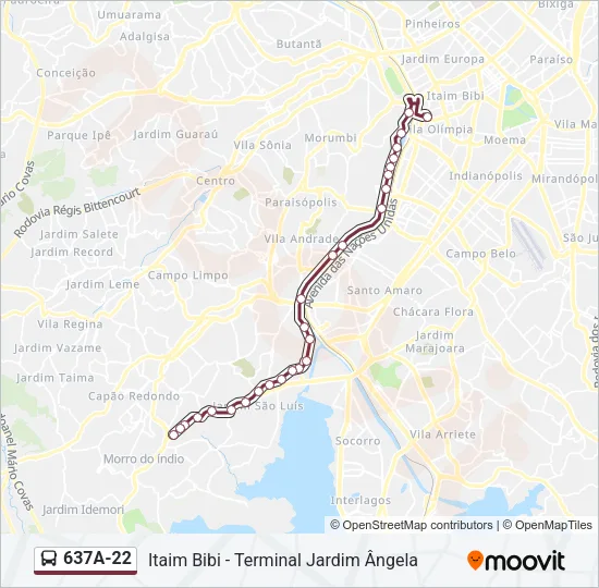 637A-22 Bus Line Map