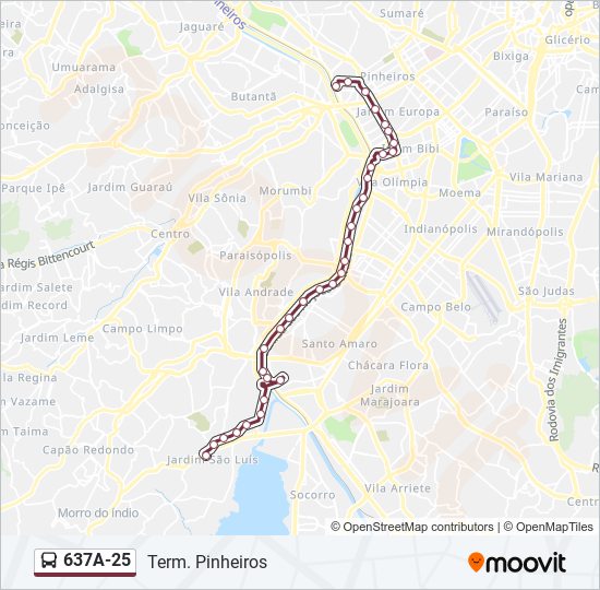 637A-25 bus Line Map