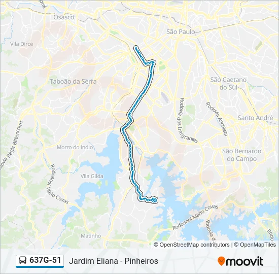 637G-51 Bus Line Map
