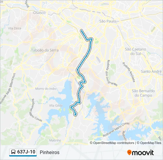 637J-10 Bus Line Map