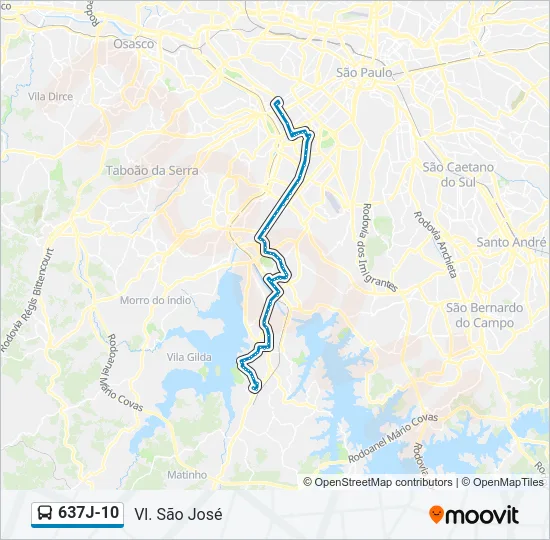 637J-10 Bus Line Map