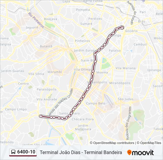 Mapa de 6400-10 de autobús