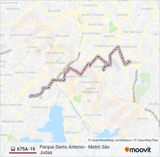 675A-10 Bus Line Map
