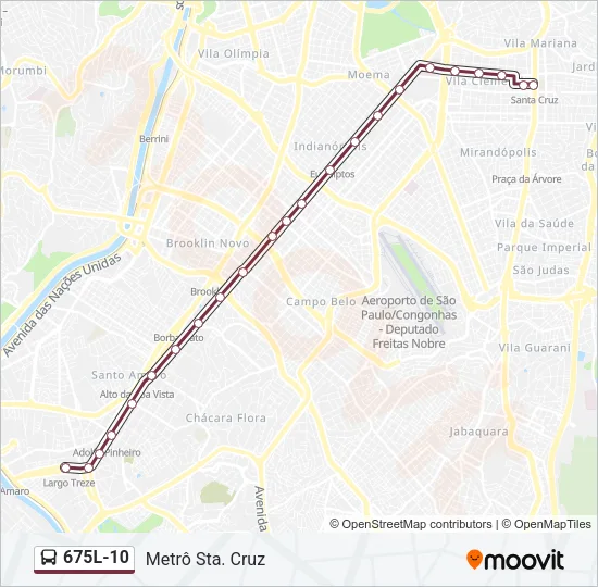 675L-10 Bus Line Map