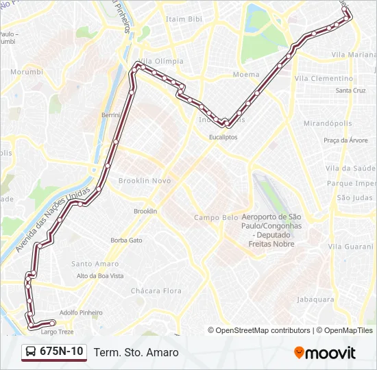 675N-10 Bus Line Map