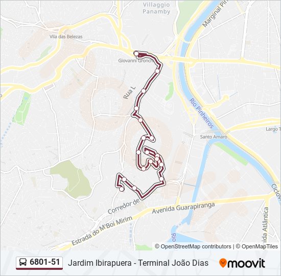 Mapa de 6801-51 de autobús