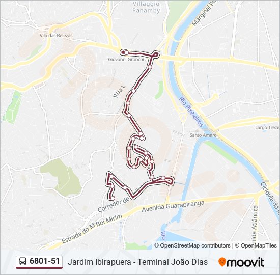 Mapa de 6801-51 de autobús