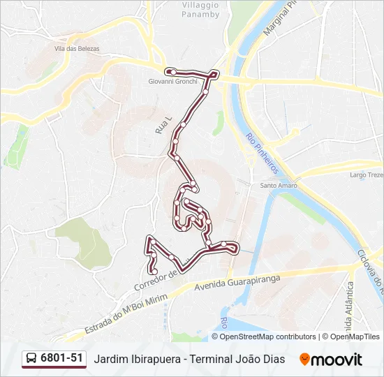 6801-51 Bus Line Map