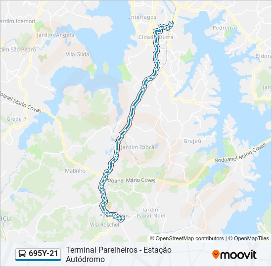 Mapa de 695Y-21 de autobús