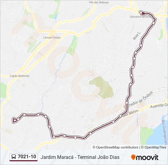 Mapa de 7021-10 de autobús