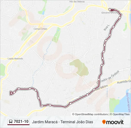 7021-10 Bus Line Map