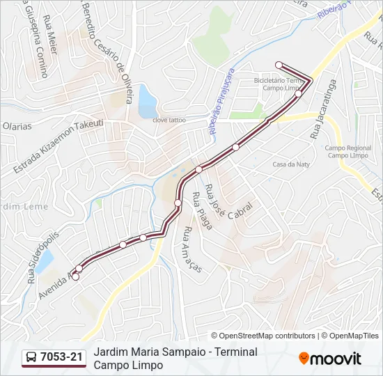 7053-21 Bus Line Map
