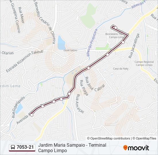 Mapa de 7053-21 de autobús