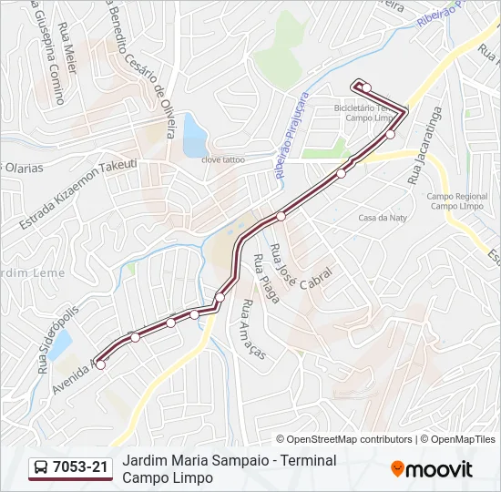 7053-21 Bus Line Map