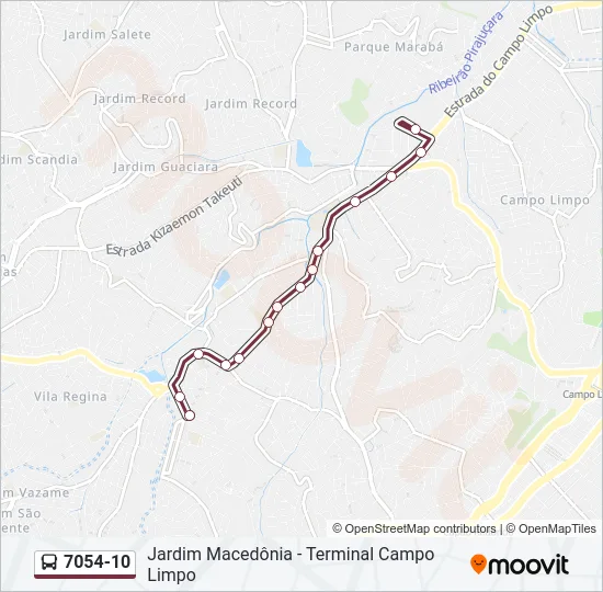 7054-10 Bus Line Map
