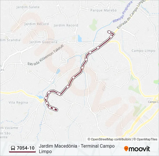 7054-10 Bus Line Map