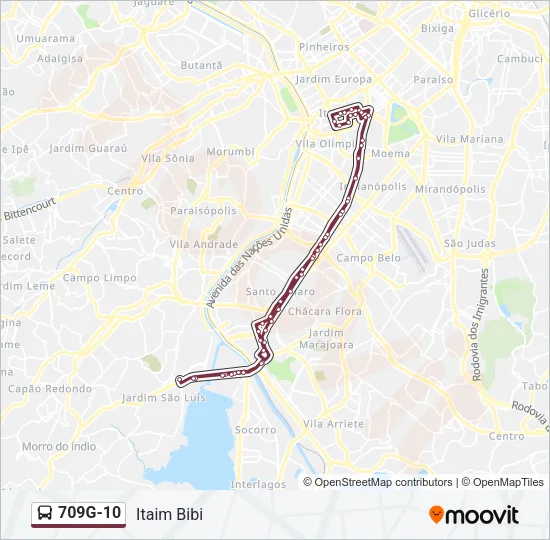 709G-10 Bus Line Map