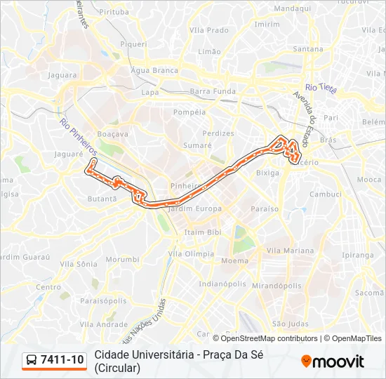 7411-10 Bus Line Map