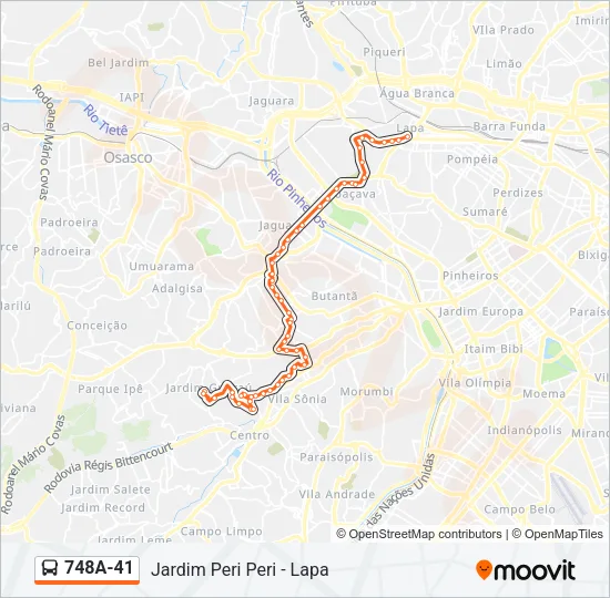 748A-41 Bus Line Map