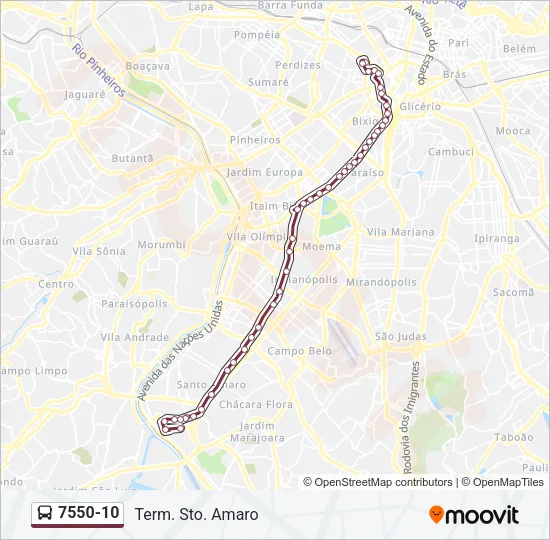 7550-10 Bus Line Map