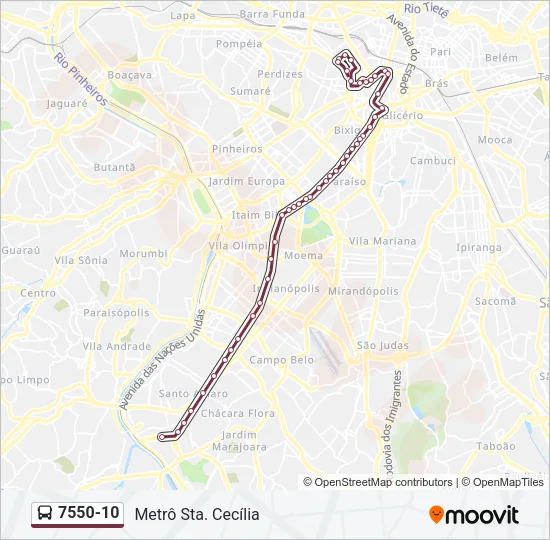 7550-10 Bus Line Map