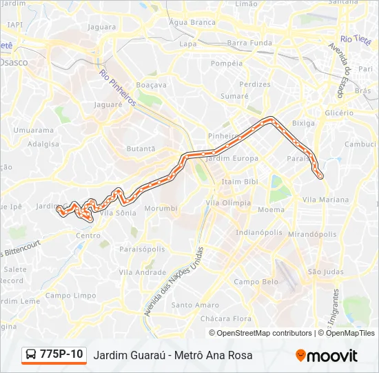 775P-10 Bus Line Map
