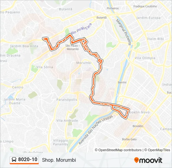 8020-10 Bus Line Map