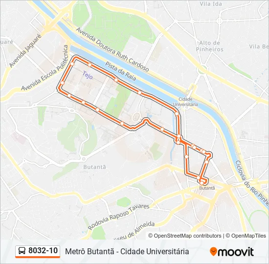8032-10 Bus Line Map