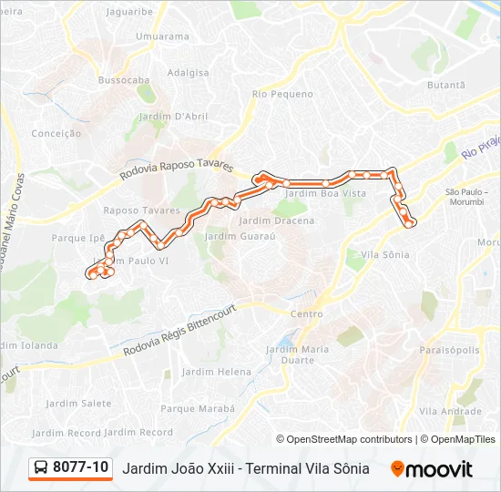 8077-10 Bus Line Map