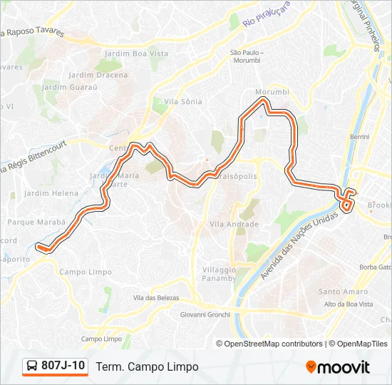 807J-10 Bus Line Map