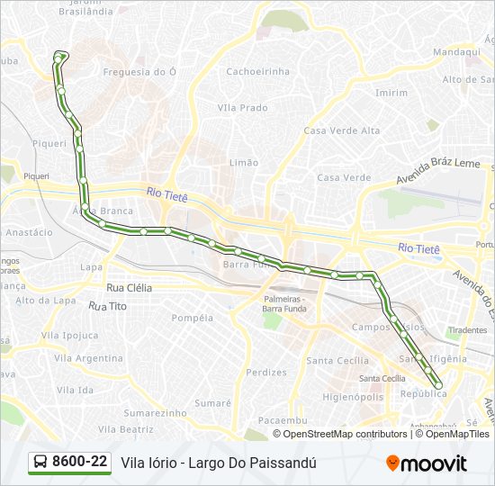 Mapa de 8600-22 de autobús