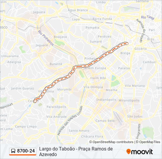 Mapa de 8700-24 de autobús