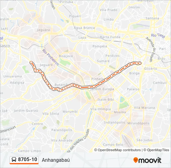 8705-10 Bus Line Map