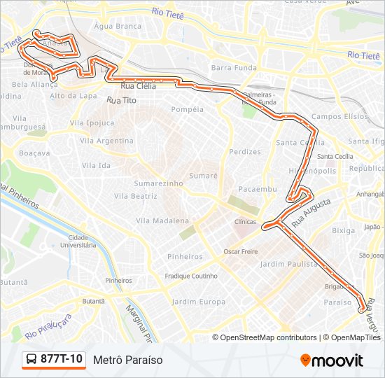 877T-10 bus Line Map