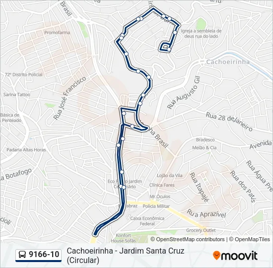 9166-10 Bus Line Map