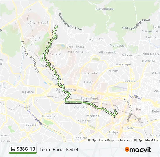 938C-10 Bus Line Map