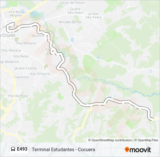 E493 Bus Line Map