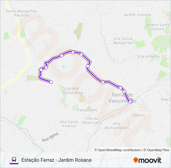 FV 005 ESTAÇÃO FERRAZ - JARDIM ROSANA Bus Line Map