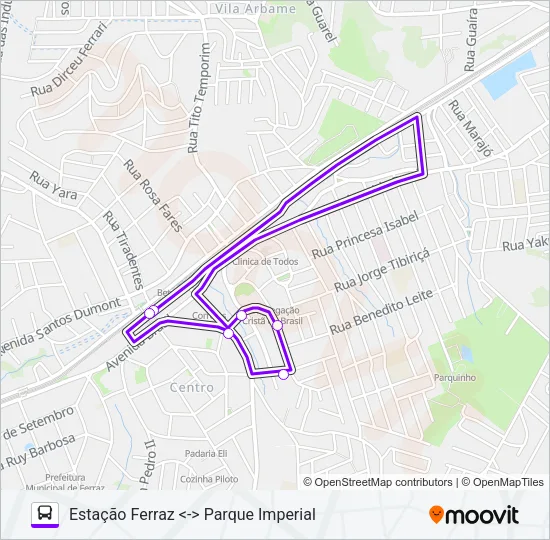 FV 004DV ESTAÇÃO FERRAZ - PARQUE IMPERIAL Bus Line Map