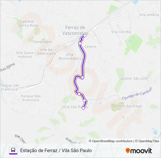 FV 004 ESTAÇÃO DE FERRAZ / VILA SÃO PAULO Bus Line Map